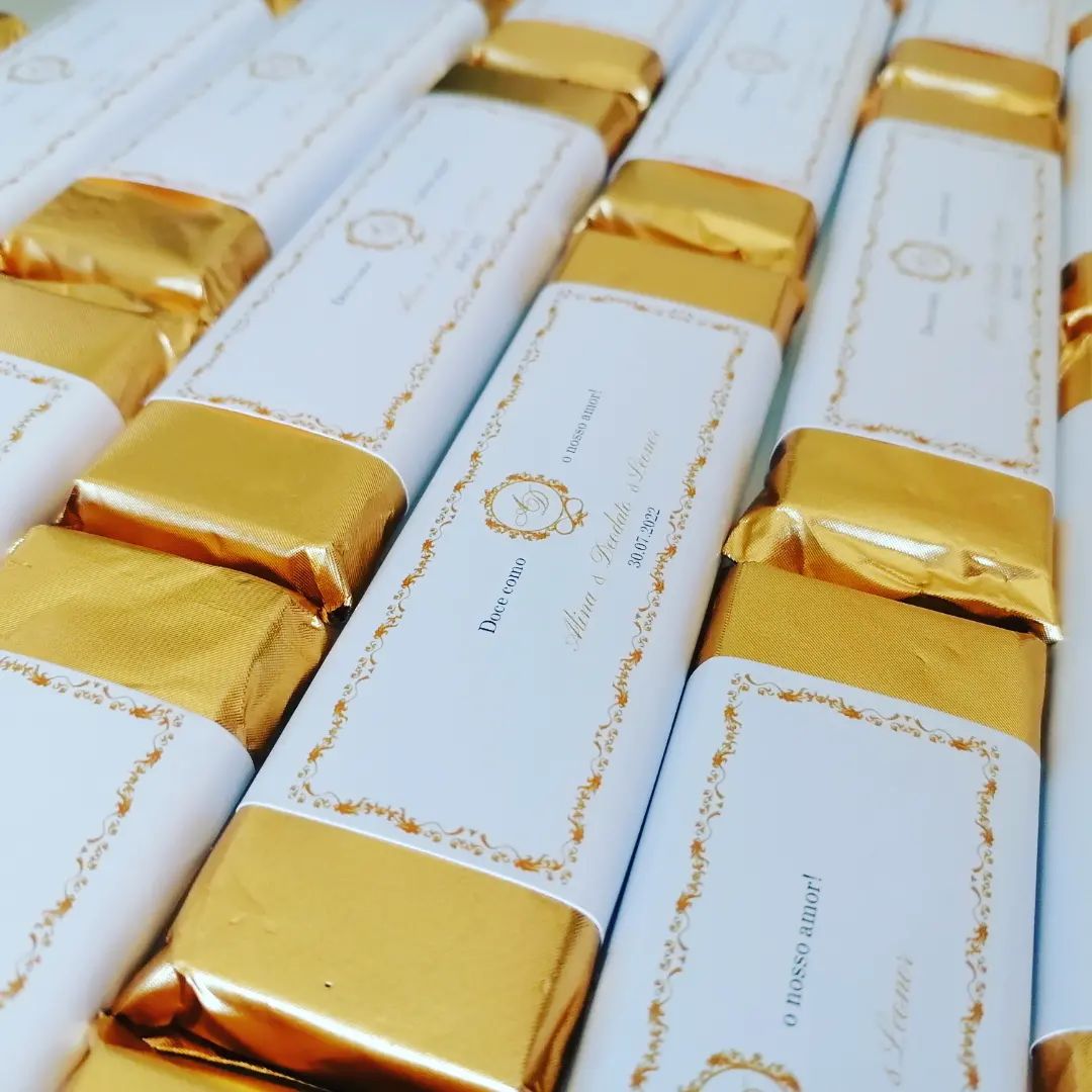 Lembran&ccedil;as de Casamento Douradas Casamento Batizado