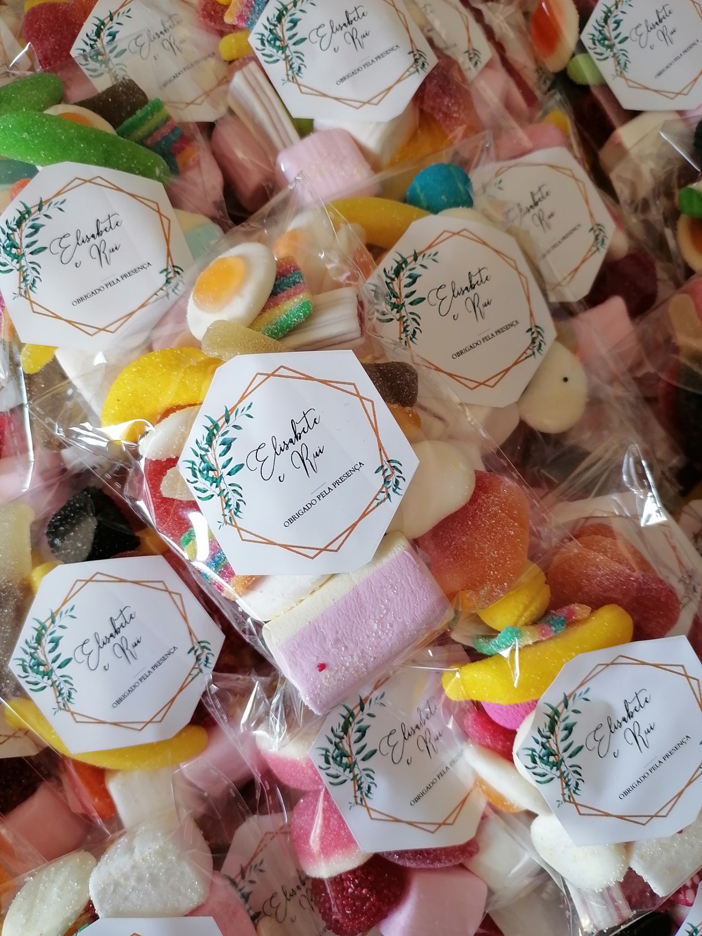 Saquinhos de Gomas Lembran&ccedil;as Casamento
