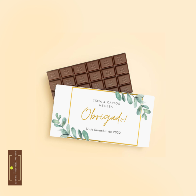 Lembran&#x00E7;as&#x20;Casamento&#x20;Tema&#x20;Dourado&#x20;&amp;&#x20;Natureza&#x20;-&#x20;Mini&#x20;Chocolates&#x20;20gr&#x20;personalizados