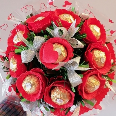 Mini&#x20;Bouquet&#x20;com&#x20;Bombons&#x20;de&#x20;Chocolate&#x20;e&#x20;Pralin&#x00E9;