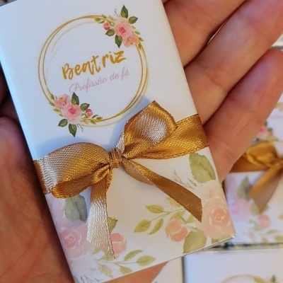 Lembran&#x00E7;as&#x20;para&#x20;Profiss&#x00E3;o&#x20;de&#x20;F&#x00E9;&#x20;&#x7C;&#x20;Mini&#x20;Chocolates&#x20;20gr&#x20;com&#x20;design&#x20;floral
