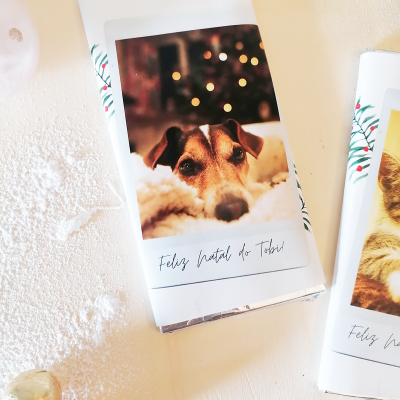 Chocolate&#x20;personalizado&#x20;com&#x20;foto&#x20;do&#x20;animal&#x20;de&#x20;estima&#x00E7;&#x00E3;o&#x21;&#x20;Um&#x20;Feliz&#x20;Natal&#x20;Original