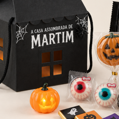 Casa&#x20;Assombrada&#x20;Personalizada&#x20;&#x2014;&#x20;Caixa&#x20;Surpresa&#x20;de&#x20;Halloween&#x20;com&#x20;Doces