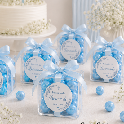 Lembran&#x00E7;a&#x20;de&#x20;Batizado&#x20;Personalizada&#x20;com&#x20;P&#x00E9;rolas&#x20;de&#x20;Chocolate&#x20;Azul