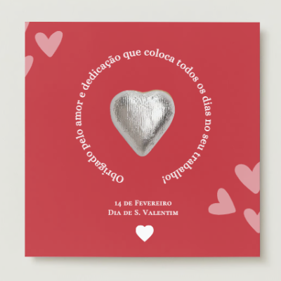 Postal&#x20;com&#x20;Bombom&#x20;de&#x20;Chocolate&#x20;formato&#x20;Cora&#x00E7;&#x00E3;o&#x20;para&#x20;o&#x20;Dia&#x20;de&#x20;S&#x00E3;o&#x20;Valentim
