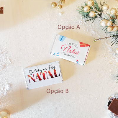 10&#x20;Mini&#x20;Tabletes&#x20;de&#x20;Chocolate&#x20;de&#x20;Natal&#x20;com&#x20;frase&#x20;personalizada&#x21;