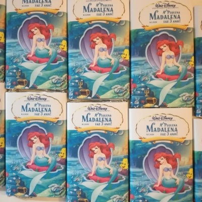 Mini&#x20;Chocolates&#x20;personalizados&#x20;com&#x20;temas&#x20;Disney&#x20;&#x7C;&#x20;Pequena&#x20;Sereia
