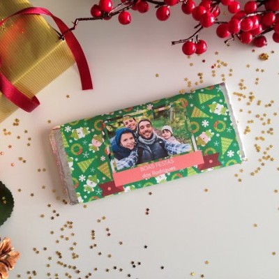 Chocolate&#x20;Grande&#x20;de&#x20;Natal&#x20;personalizado&#x20;com&#x20;fotografia