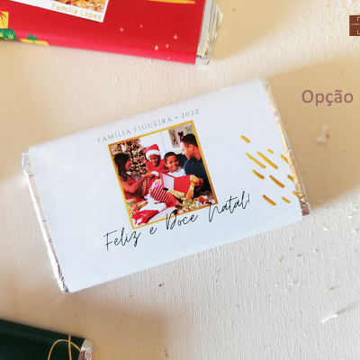 10&#x20;Mini&#x20;Tabletes&#x20;de&#x20;Chocolate&#x20;de&#x20;Natal&#x20;personalizadas&#x20;com&#x20;Fotografia