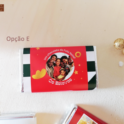 10&#x20;Mini&#x20;Tabletes&#x20;de&#x20;Chocolate&#x20;de&#x20;Natal&#x20;personalizadas&#x20;com&#x20;Fotografia