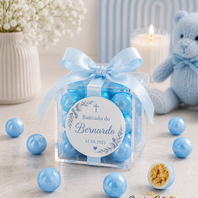 Lembran&#x00E7;a&#x20;de&#x20;Batizado&#x20;Personalizada&#x20;com&#x20;P&#x00E9;rolas&#x20;de&#x20;Chocolate&#x20;Azul
