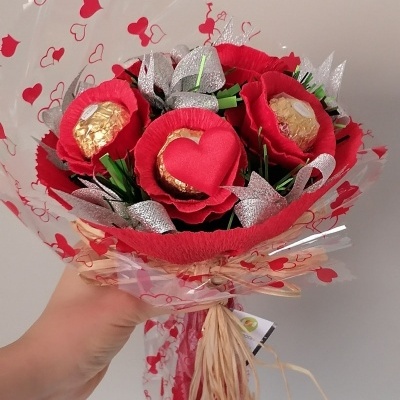 Mini&#x20;Bouquet&#x20;com&#x20;Bombons&#x20;de&#x20;Chocolate&#x20;e&#x20;Pralin&#x00E9;