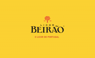 Logotipo Licor Beirão sobre fundo amarelo