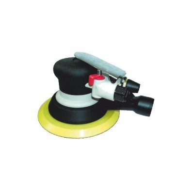 Lixadora pneumática com base amarela, tapa preta e punho cinza