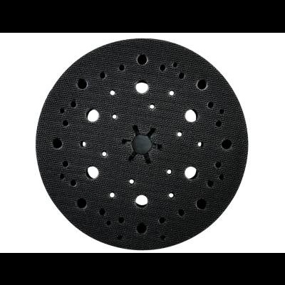 Disco de esponja preto com furos redondos e textura lisa