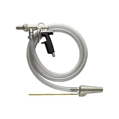 Pistola de limpeza com cabo flexível transparente e empunhadura preta