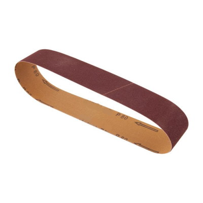 Correia abrasiva castanho avermelhado e interior bege com texto P80