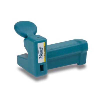 Carimbo automático de cor azul com etiqueta colorida