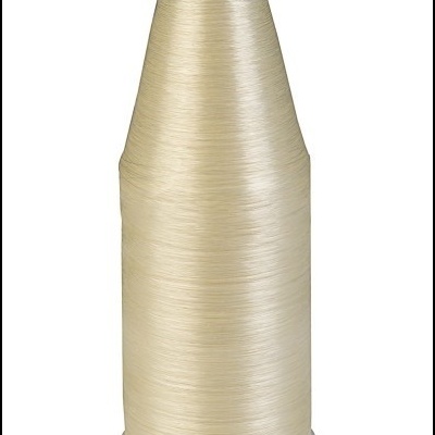 Cone de linha bege claro com base e topo branco