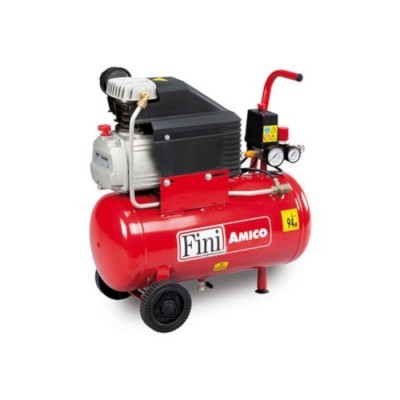 Compressor de ar portátil vermelho Fini AMICO com motor e tanque cilíndrico