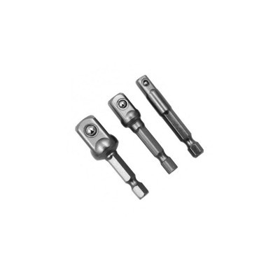 Conjunto de três adaptadores metálicos para ferramentas de diferentes tamanhos
