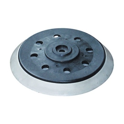 Disco de apoio preto e cinzento para lixadora com orifícios