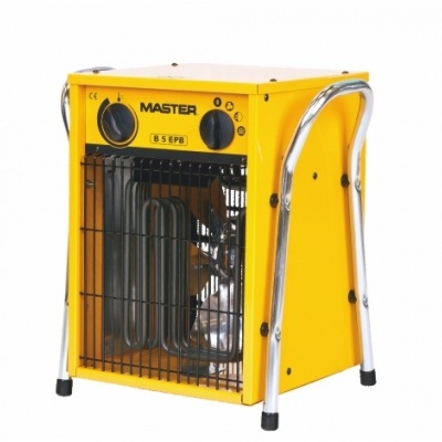 aquecedor elétrico amarelo MASTER B 5 EPB com estrutura metálica