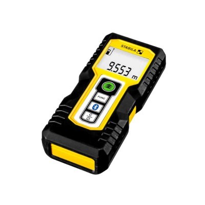 Medidor de distância digital STABILA preto e amarelo com visor e botões