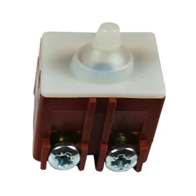 Interruptor elétrico quadrado com botão translúcido e parafusos