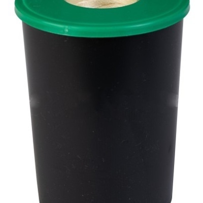 Rolo de linha com suporte preto e tampa verde