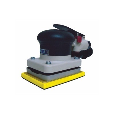 Lixadora elétrica com base amarela e corpo cinza e preto