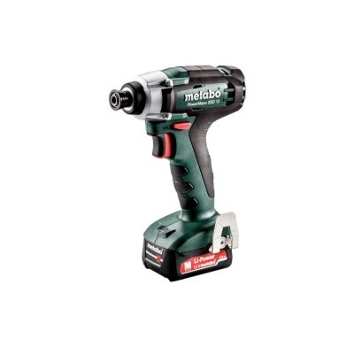 Berbequim elétrico sem fios Metabo PowerMaxx SSD 10 em verde escuro e preto com bateria Li-Power 10,8V