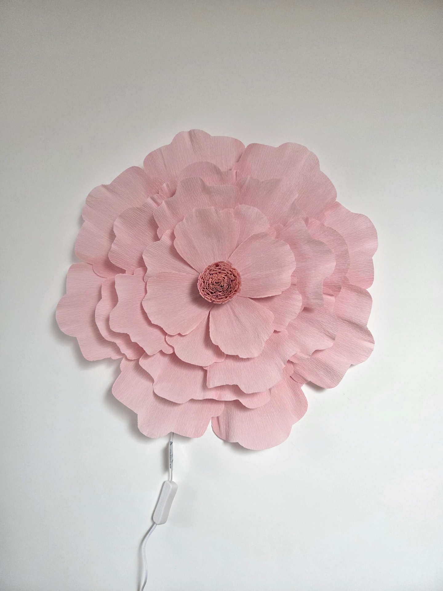 Candeeiro LED de Parede Flor Luz de parede rosa em forma de flor grande com várias pétalas de papel