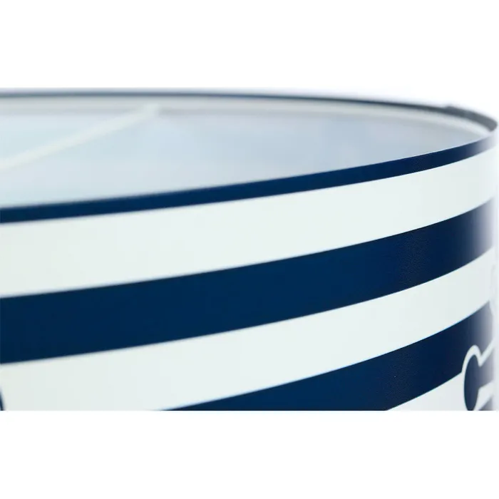 Candeeiro Suspenso MARÍTIMO Recipiente cilíndrico com padrão listrado azul e branco e tampa translúcida