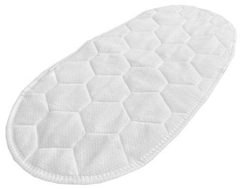 Cesto Fraldário de CASCA de MILHO Tapete oval branco acolchoado com padrão hexagonal
