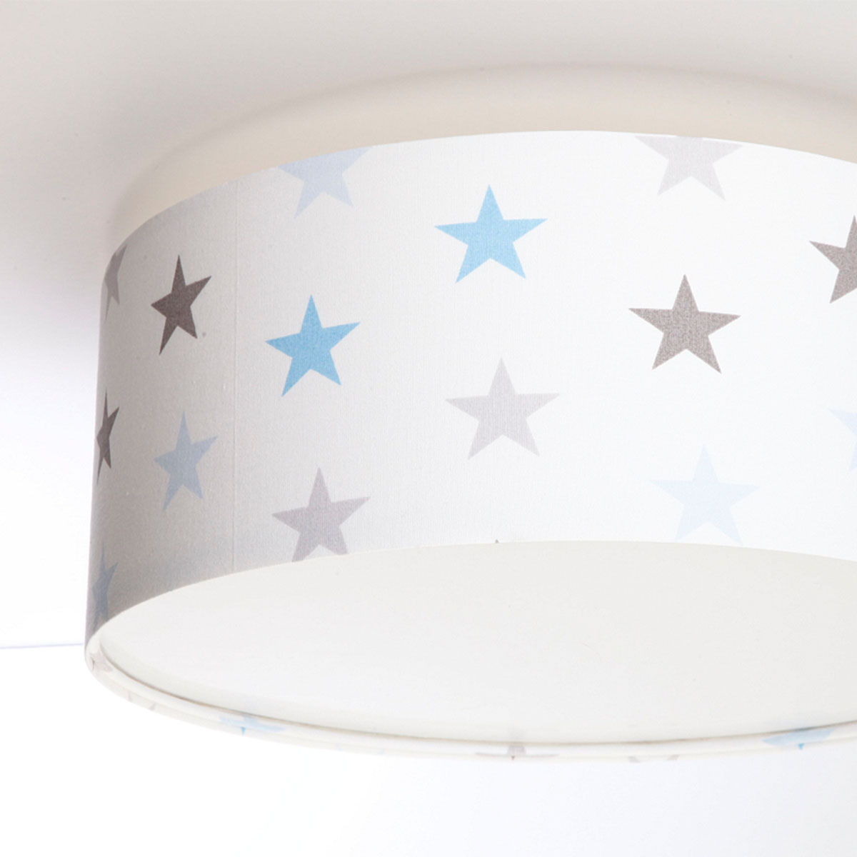 Candeeiro Plafon Estrelas OLAF Abajur de teto com cúpula com estrelas azuis e cinzentas
