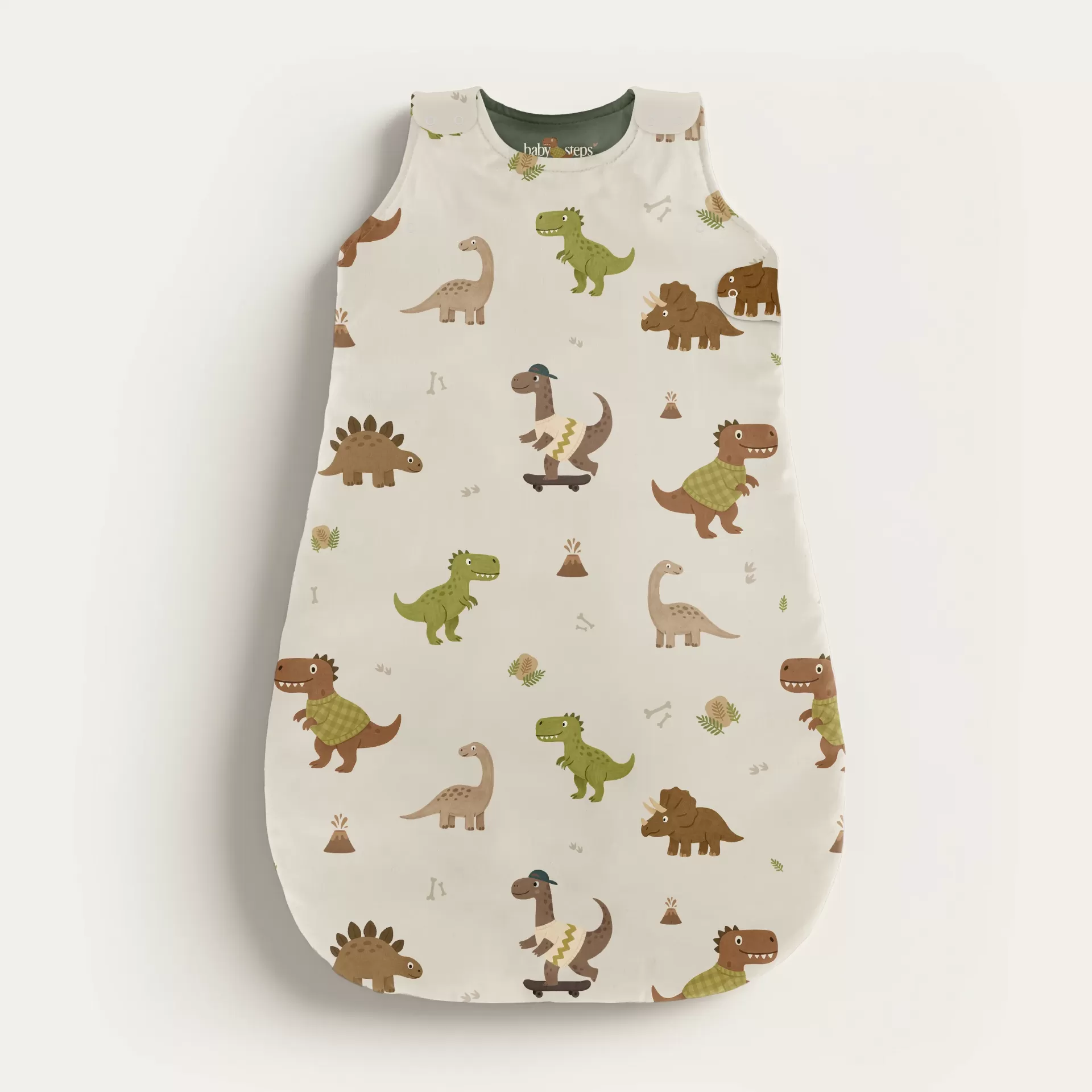 Saco de Dormir para Bebé - Dino Saco de dormir para bebé com estampado de dinossauros