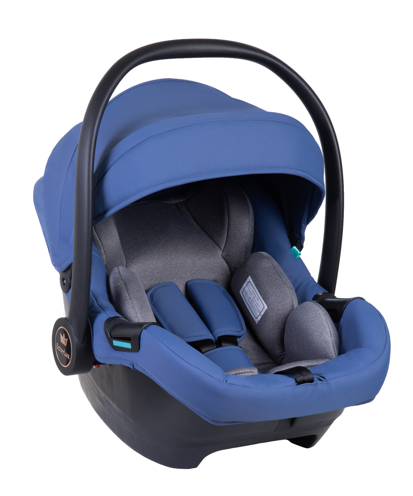 Cadeiras Tiesto R129 ISOFIX Cadeira auto para bebé azul e cinza com arnês e manípulo preto