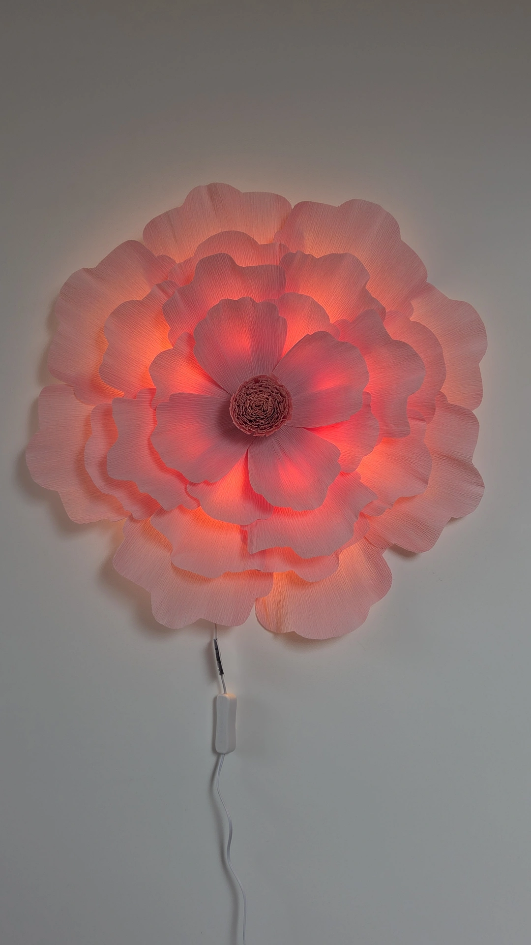 Candeeiro LED de Parede Flor Luz de parede em forma de flor rosa iluminada