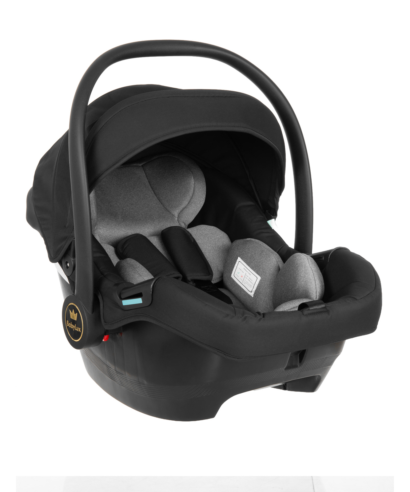 Cadeiras Tiesto R129 ISOFIX Cadeira auto para bebé BabyLux preta e cinza com arnês e capota