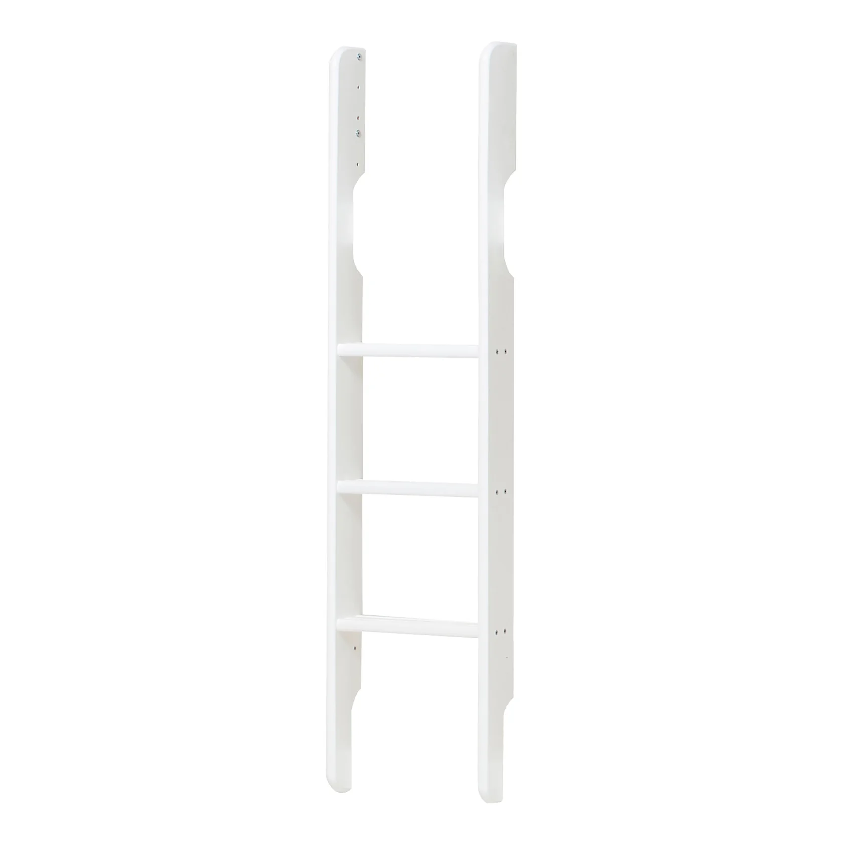 Beliche Eco Luxury Flexível Escada branca de madeira com três degraus em fundo branco