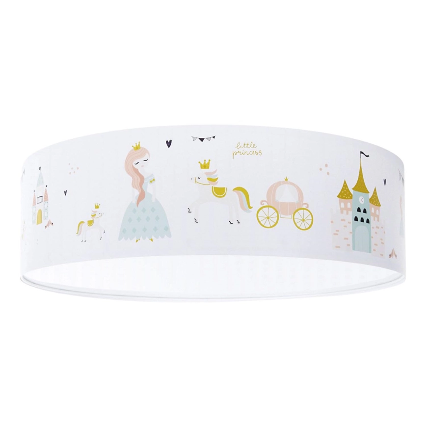 Candeeiro Plafon PRINCESA - Sweet Dreams Abajur redondo de teto com desenhos de princesa e castelo