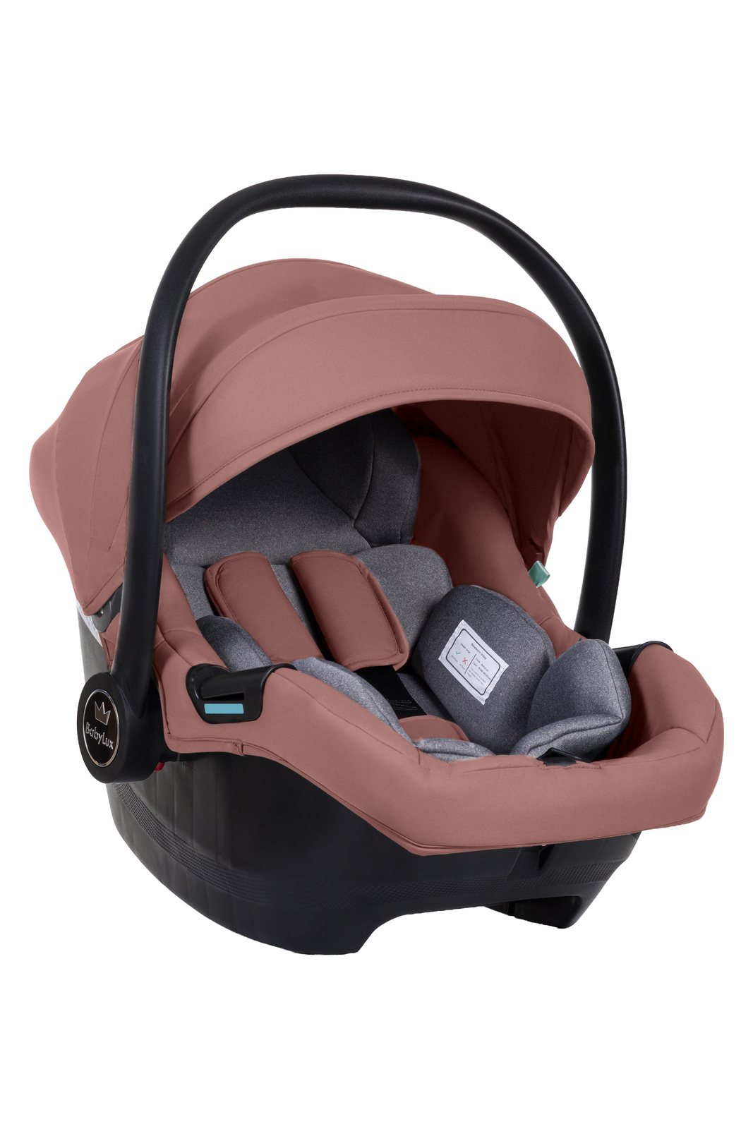 Cadeiras Tiesto R129 ISOFIX Cadeira auto para bebé rosa antigo e cinza com asa preta