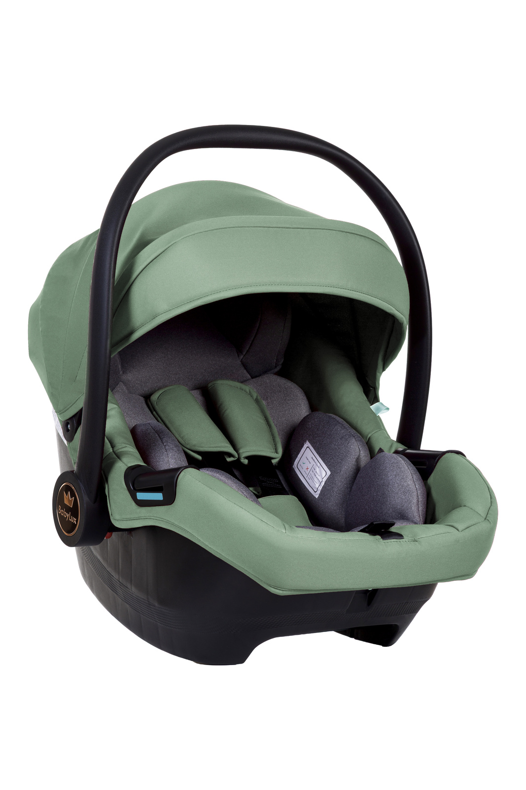 Cadeiras Tiesto R129 ISOFIX Cadeira auto para bebé verde e cinzenta com alça preta