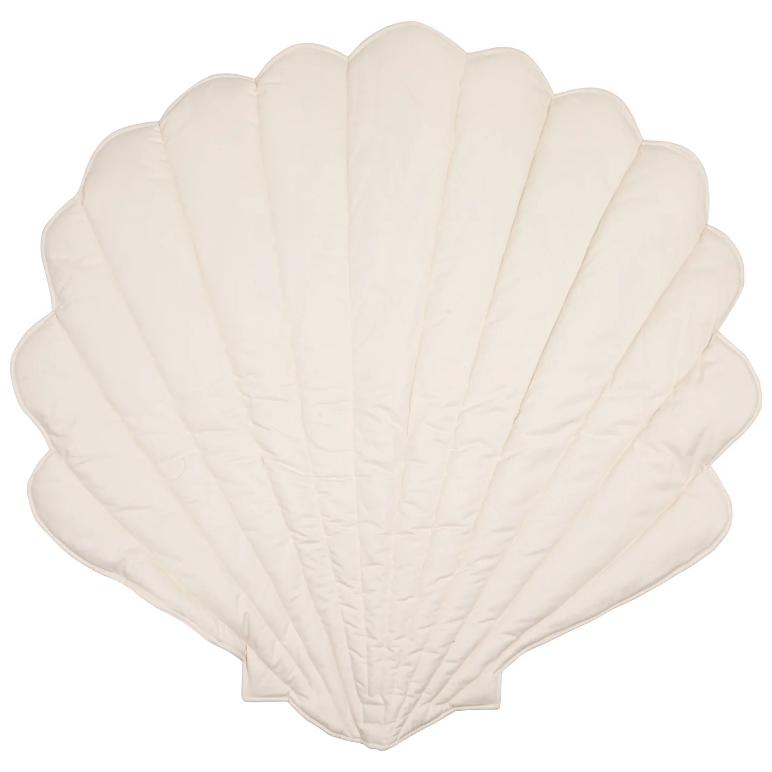 Tapete Veludo CONCHA Travesseiro decorativo branco em forma de concha com textura acolchoada