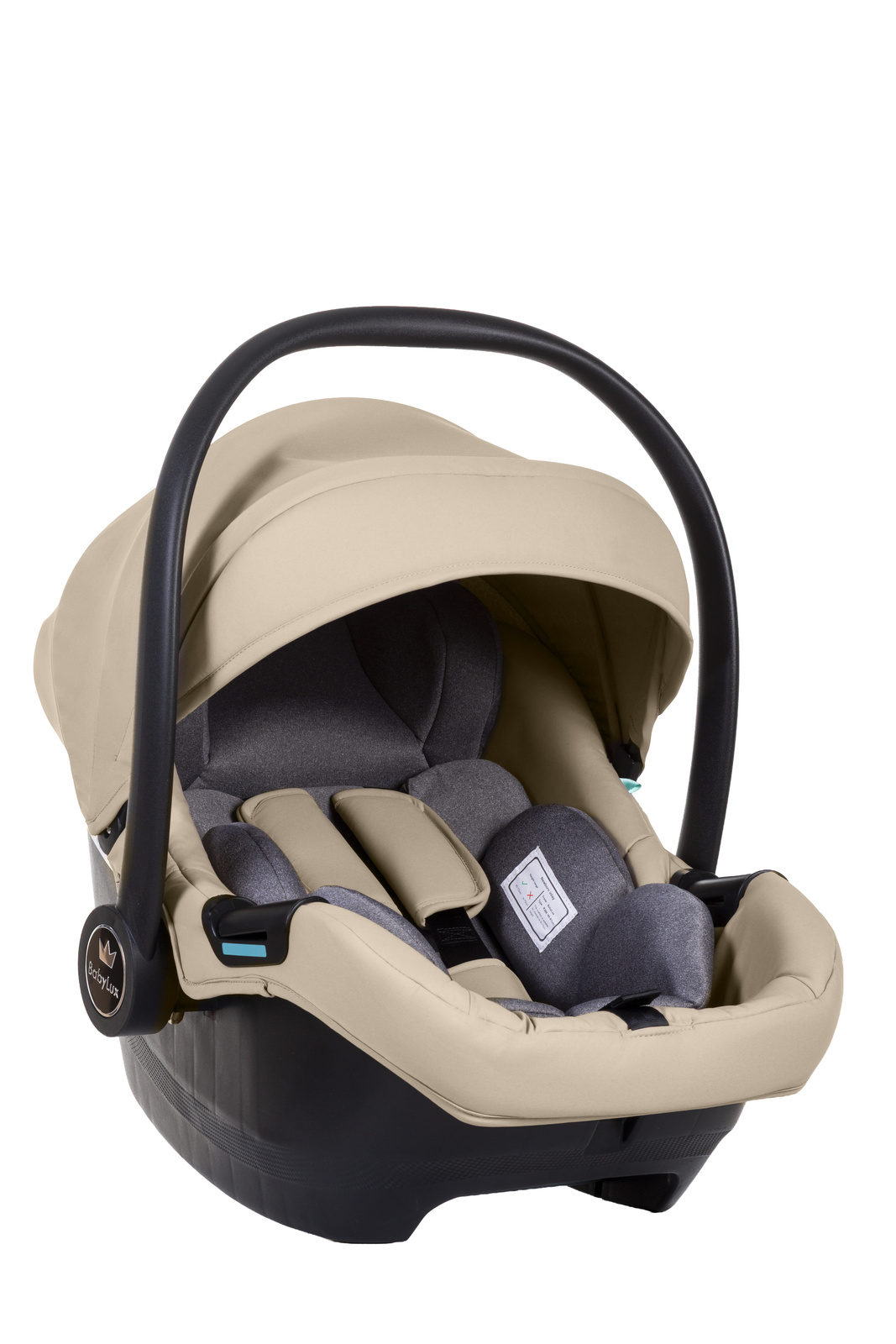 Cadeiras Tiesto R129 ISOFIX Cadeira auto infantil bege e cinzenta com cintos e capota ajustável