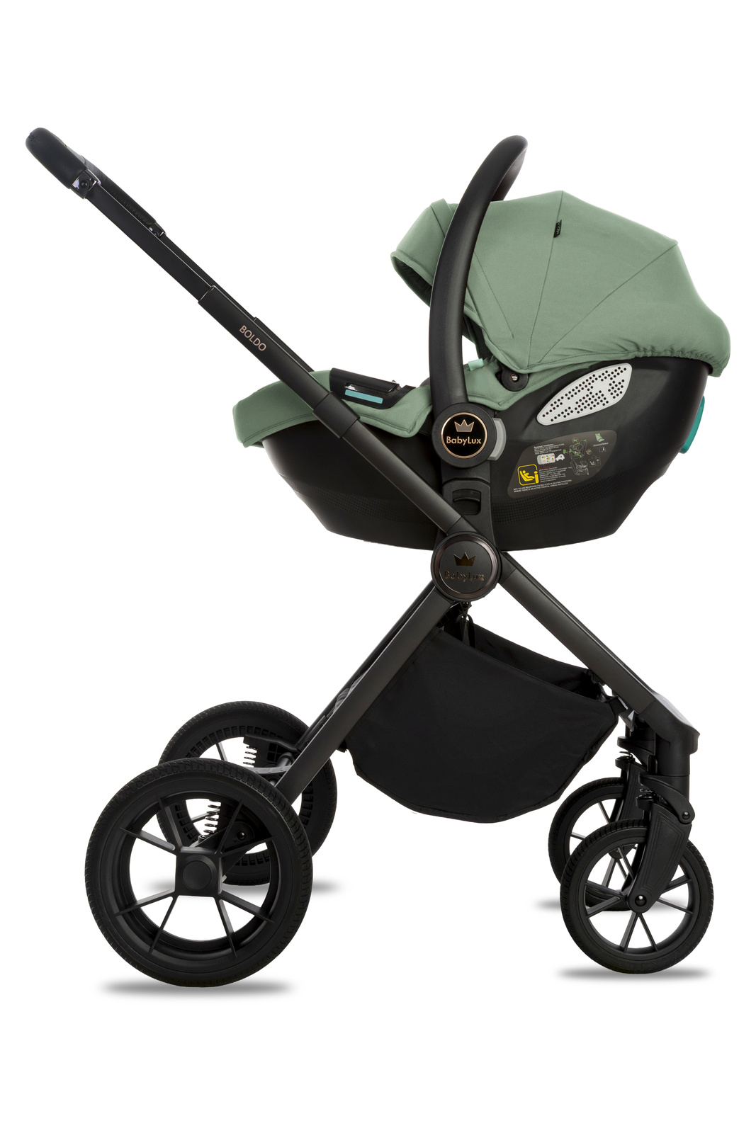 Cadeiras Tiesto R129 ISOFIX Carrinho bebé com assento verde e estrutura preta