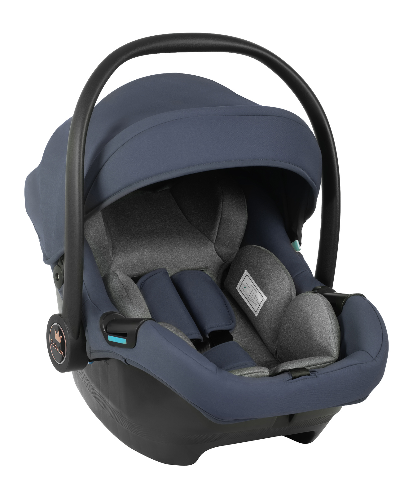 Cadeiras Tiesto R129 ISOFIX Cadeira auto para bebé azul e cinzenta com arnês acolchoado e cobertura