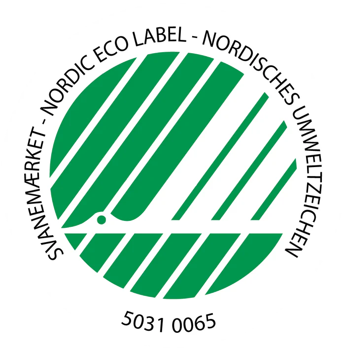 Selo ecológico circular verde e branco com texto e número