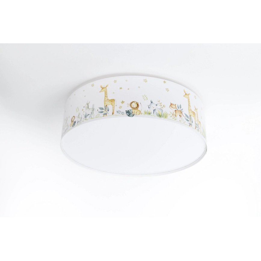 Candeeiro Plafon ZOO – Sweet Dreams Candeeiro de teto redondo com desenhos infantis de animais